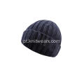 Gorro de inverno tricotado com costela elástica para menino